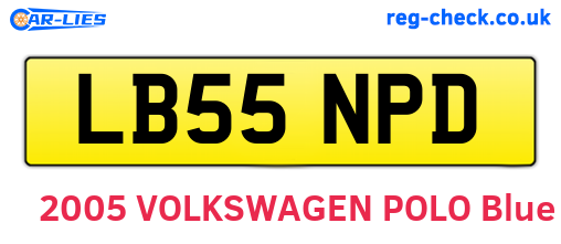 LB55NPD are the vehicle registration plates.