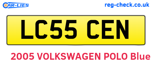 LC55CEN are the vehicle registration plates.
