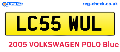 LC55WUL are the vehicle registration plates.