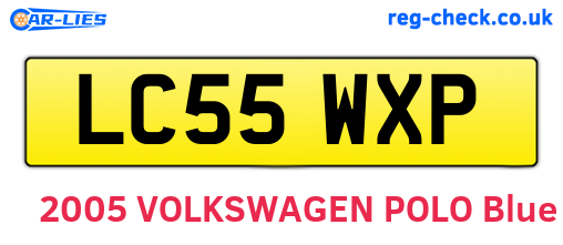 LC55WXP are the vehicle registration plates.