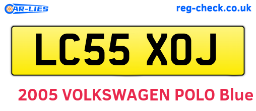 LC55XOJ are the vehicle registration plates.