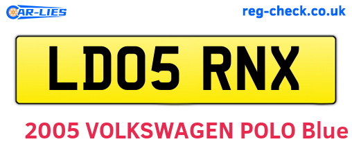 LD05RNX are the vehicle registration plates.