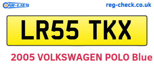 LR55TKX are the vehicle registration plates.