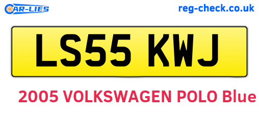 LS55KWJ are the vehicle registration plates.