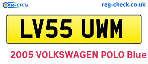 LV55UWM are the vehicle registration plates.