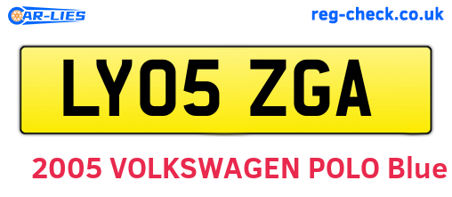 LY05ZGA are the vehicle registration plates.