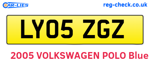 LY05ZGZ are the vehicle registration plates.