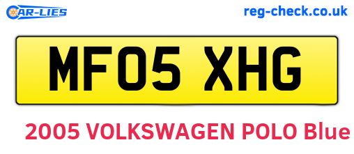 MF05XHG are the vehicle registration plates.