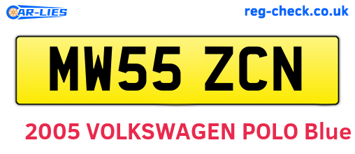 MW55ZCN are the vehicle registration plates.