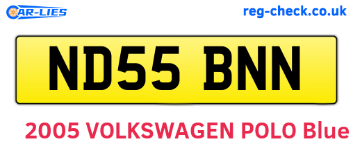 ND55BNN are the vehicle registration plates.
