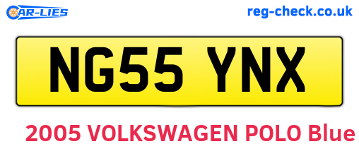 NG55YNX are the vehicle registration plates.
