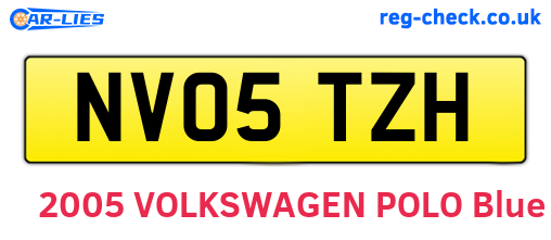 NV05TZH are the vehicle registration plates.