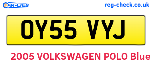 OY55VYJ are the vehicle registration plates.