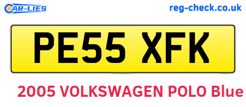 PE55XFK are the vehicle registration plates.