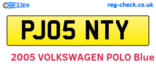 PJ05NTY are the vehicle registration plates.