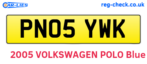 PN05YWK are the vehicle registration plates.