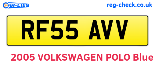 RF55AVV are the vehicle registration plates.