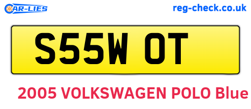 S55WOT are the vehicle registration plates.