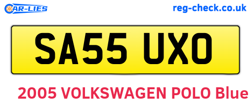 SA55UXO are the vehicle registration plates.