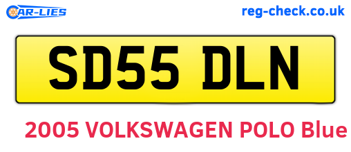 SD55DLN are the vehicle registration plates.