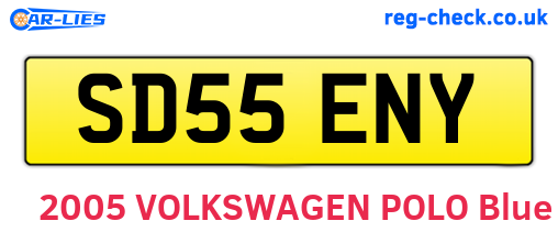 SD55ENY are the vehicle registration plates.