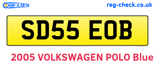 SD55EOB are the vehicle registration plates.