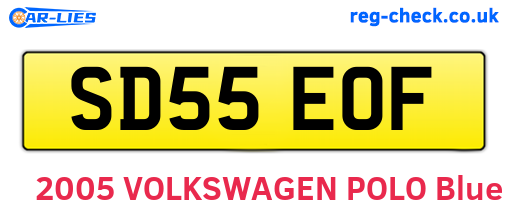 SD55EOF are the vehicle registration plates.