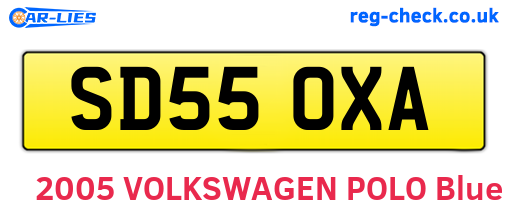 SD55OXA are the vehicle registration plates.
