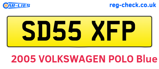 SD55XFP are the vehicle registration plates.