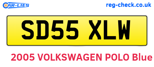 SD55XLW are the vehicle registration plates.
