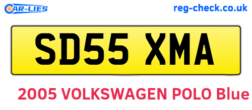 SD55XMA are the vehicle registration plates.