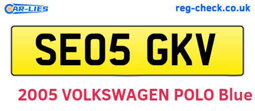 SE05GKV are the vehicle registration plates.