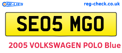 SE05MGO are the vehicle registration plates.
