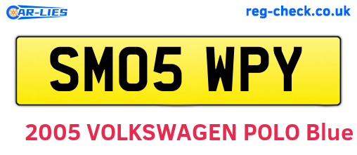 SM05WPY are the vehicle registration plates.