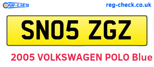 SN05ZGZ are the vehicle registration plates.