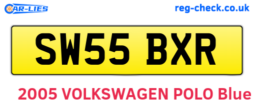 SW55BXR are the vehicle registration plates.