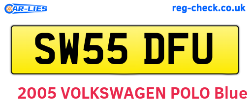 SW55DFU are the vehicle registration plates.