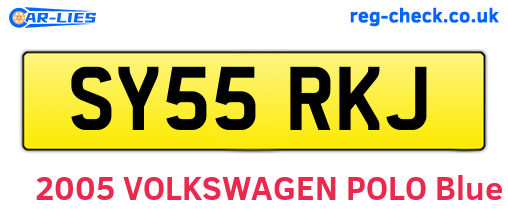 SY55RKJ are the vehicle registration plates.