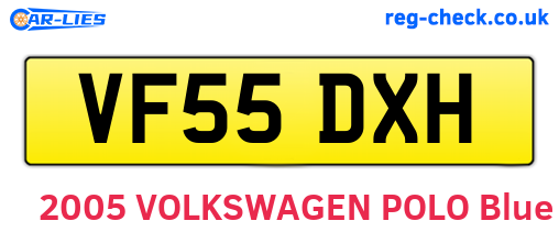 VF55DXH are the vehicle registration plates.