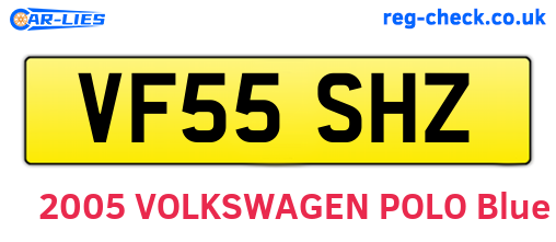 VF55SHZ are the vehicle registration plates.