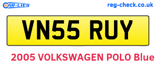VN55RUY are the vehicle registration plates.