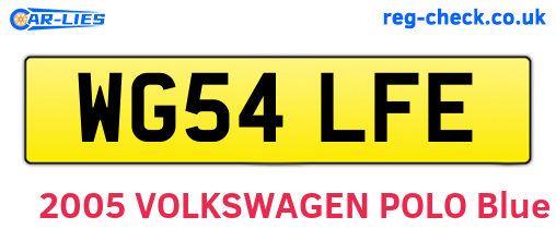 WG54LFE are the vehicle registration plates.