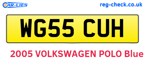 WG55CUH are the vehicle registration plates.