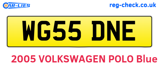 WG55DNE are the vehicle registration plates.