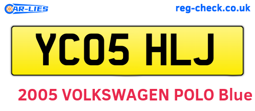 YC05HLJ are the vehicle registration plates.