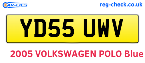 YD55UWV are the vehicle registration plates.