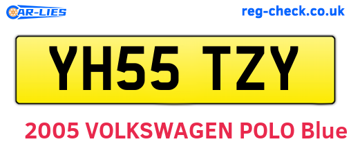 YH55TZY are the vehicle registration plates.