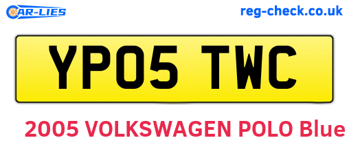 YP05TWC are the vehicle registration plates.