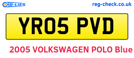 YR05PVD are the vehicle registration plates.