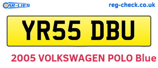 YR55DBU are the vehicle registration plates.